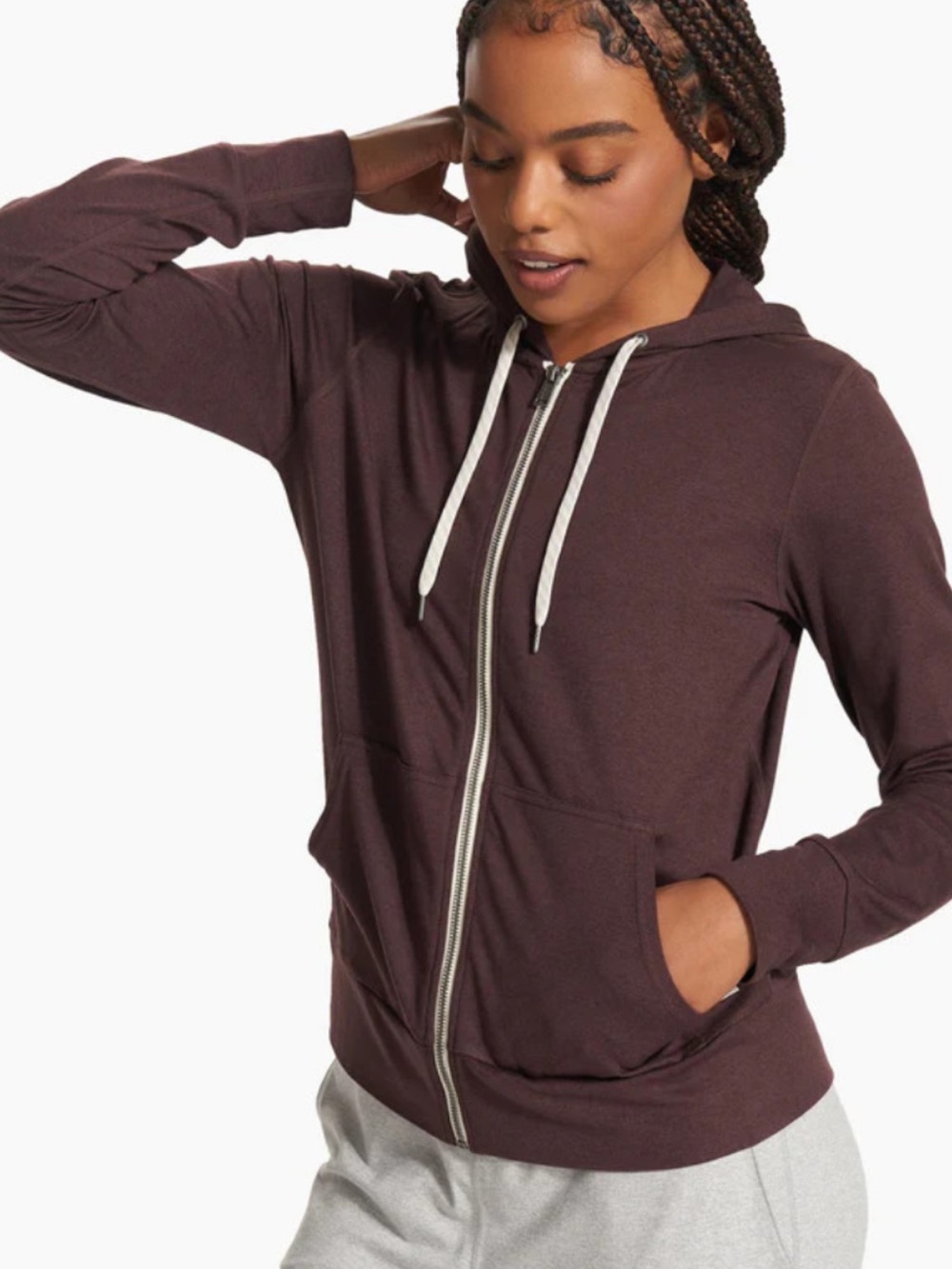 Vuori Brown Halo Performance Zip Hoodie Size S